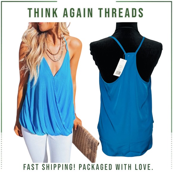 NWT Allison New York Crossover Racerback Cami Blue Size Medium MSRP $88 - Picture 1 of 8